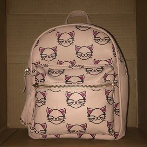 Glam Kitty Baby Pink Print Mini Cat Backpack Bag